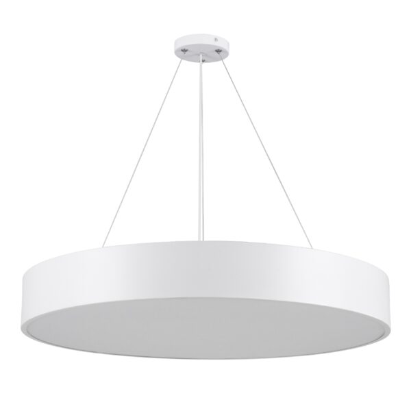 GloboStar® BURTON 61203-P Κρεμαστή Πλαφονιέρα Οροφής LED CCT 75W 8625lm 120° AC 220-240V – Εναλλαγή Φωτισμού μέσω Τηλεχειριστηρίου All In One Ψυχρό 6000k+Φυσικό 4500k+Θερμό 2700k Dimmable Φ60cm – Λευκό – 3 Years Warranty