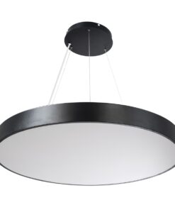 GloboStar® BURTON 61204-P Κρεμαστή Πλαφονιέρα Οροφής LED CCT 100W 11020lm 120° AC 220-240V – Εναλλαγή Φωτισμού μέσω Τηλεχειριστηρίου All In One Ψυχρό 6000k+Φυσικό 4500k+Θερμό 2700k Dimmable Φ80cm – Μαύρο – 3 Years Warranty