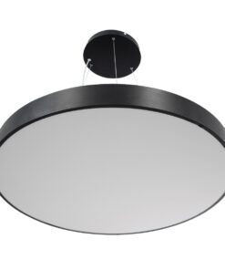 GloboStar® BURTON 61204-P Κρεμαστή Πλαφονιέρα Οροφής LED CCT 100W 11020lm 120° AC 220-240V – Εναλλαγή Φωτισμού μέσω Τηλεχειριστηρίου All In One Ψυχρό 6000k+Φυσικό 4500k+Θερμό 2700k Dimmable Φ80cm – Μαύρο – 3 Years Warranty