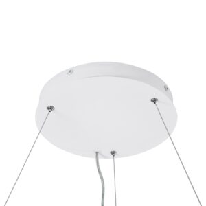 GloboStar® BURTON 61205-P Κρεμαστή Πλαφονιέρα Οροφής LED CCT 100W 11020lm 120° AC 220-240V – Εναλλαγή Φωτισμού μέσω Τηλεχειριστηρίου All In One Ψυχρό 6000k+Φυσικό 4500k+Θερμό 2700k Dimmable Φ80cm – Λευκό – 3 Years Warranty
