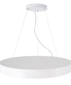 GloboStar® BURTON 61205-P Κρεμαστή Πλαφονιέρα Οροφής LED CCT 100W 11020lm 120° AC 220-240V – Εναλλαγή Φωτισμού μέσω Τηλεχειριστηρίου All In One Ψυχρό 6000k+Φυσικό 4500k+Θερμό 2700k Dimmable Φ80cm – Λευκό – 3 Years Warranty