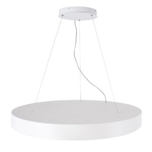 GloboStar® BURTON 61205-P Κρεμαστή Πλαφονιέρα Οροφής LED CCT 100W 11020lm 120° AC 220-240V – Εναλλαγή Φωτισμού μέσω Τηλεχειριστηρίου All In One Ψυχρό 6000k+Φυσικό 4500k+Θερμό 2700k Dimmable Φ80cm – Λευκό – 3 Years Warranty
