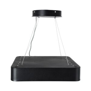 GloboStar® KAMALA 61206-P Κρεμαστή Πλαφονιέρα Οροφής LED CCT 67W 7370lm 120° AC 220-240V – Εναλλαγή Φωτισμού μέσω Τηλεχειριστηρίου All In One Ψυχρό 6000k+Φυσικό 4500k+Θερμό 2700k Dimmable Μ40 x Π40 x Υ8cm- Μαύρο – 3 Years Warranty