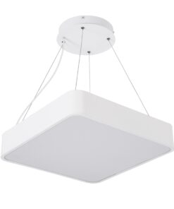 GloboStar® KAMALA 61207-P Κρεμαστή Πλαφονιέρα Οροφής LED CCT 67W 7370lm 120° AC 220-240V – Εναλλαγή Φωτισμού μέσω Τηλεχειριστηρίου All In One Ψυχρό 6000k+Φυσικό 4500k+Θερμό 2700k Dimmable Μ40 x Π40 x Υ8cm – Λευκό – 3 Years Warranty