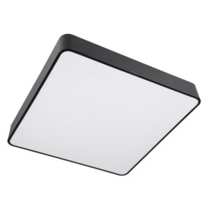GloboStar® KAMALA 61208-S Πλαφονιέρα Οροφής LED CCT 75W 8625lm 120° AC 220-240V – Εναλλαγή Φωτισμού μέσω Τηλεχειριστηρίου All In One Ψυχρό 6000k+Φυσικό 4500k+Θερμό 2700k Dimmable Μ60 x Π60 x Υ8cm – Μαύρο – 3 Years Warranty