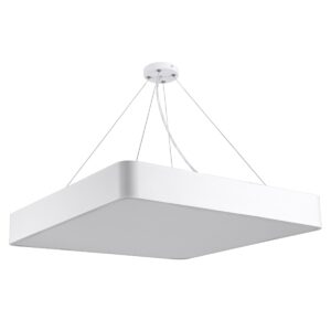 GloboStar® KAMALA 61209-P Κρεμαστή Πλαφονιέρα Οροφής LED CCT 75W 8625lm 120° AC 220-240V – Εναλλαγή Φωτισμού μέσω Τηλεχειριστηρίου All In One Ψυχρό 6000k+Φυσικό 4500k+Θερμό 2700k Dimmable Μ60 x Π60 x Υ8cm – Λευκό – 3 Years Warranty