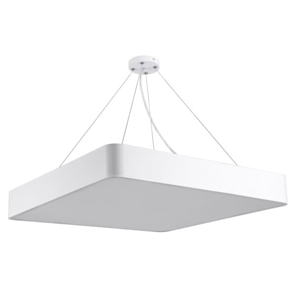 GloboStar® KAMALA 61209-P Κρεμαστή Πλαφονιέρα Οροφής LED CCT 75W 8625lm 120° AC 220-240V – Εναλλαγή Φωτισμού μέσω Τηλεχειριστηρίου All In One Ψυχρό 6000k+Φυσικό 4500k+Θερμό 2700k Dimmable Μ60 x Π60 x Υ8cm – Λευκό – 3 Years Warranty