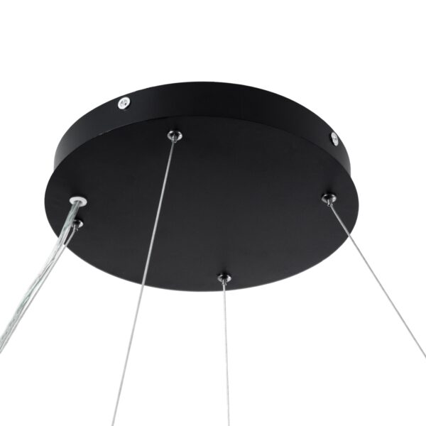 GloboStar® KAMALA 61210-P Κρεμαστή Πλαφονιέρα Οροφής LED CCT 100W 11020lm 120° AC 220-240V – Εναλλαγή Φωτισμού μέσω Τηλεχειριστηρίου All In One Ψυχρό 6000k+Φυσικό 4500k+Θερμό 2700k Dimmable Μ80 x Π80 x Υ8cm- Μαύρο – 3 Years Warranty