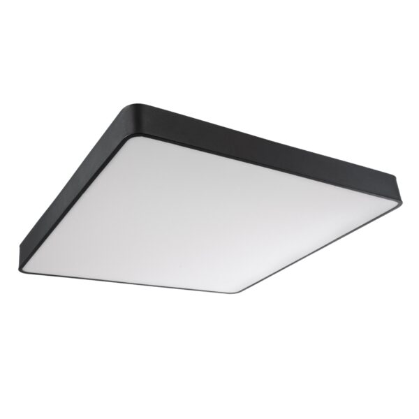 GloboStar® KAMALA 61210-S Πλαφονιέρα Οροφής LED CCT 100W 11020lm 120° AC 220-240V – Εναλλαγή Φωτισμού μέσω Τηλεχειριστηρίου All In One Ψυχρό 6000k+Φυσικό 4500k+Θερμό 2700k Dimmable Μ80 x Π80 x Υ8cm- Μαύρο – 3 Years Warranty