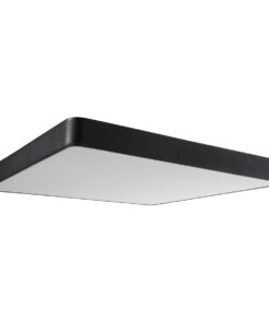 GloboStar® KAMALA 61210-S Πλαφονιέρα Οροφής LED CCT 100W 11020lm 120° AC 220-240V – Εναλλαγή Φωτισμού μέσω Τηλεχειριστηρίου All In One Ψυχρό 6000k+Φυσικό 4500k+Θερμό 2700k Dimmable Μ80 x Π80 x Υ8cm- Μαύρο – 3 Years Warranty