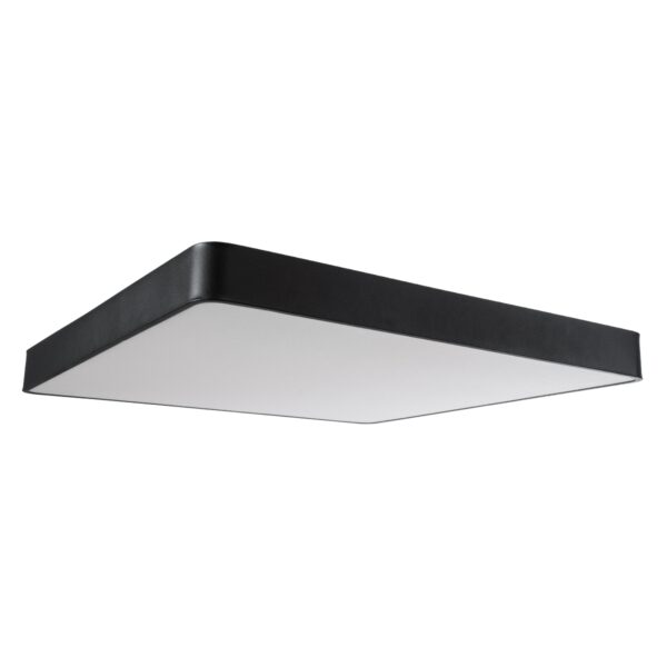 GloboStar® KAMALA 61210-S Πλαφονιέρα Οροφής LED CCT 100W 11020lm 120° AC 220-240V – Εναλλαγή Φωτισμού μέσω Τηλεχειριστηρίου All In One Ψυχρό 6000k+Φυσικό 4500k+Θερμό 2700k Dimmable Μ80 x Π80 x Υ8cm- Μαύρο – 3 Years Warranty