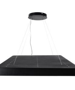 GloboStar® KAMALA 61210-P Κρεμαστή Πλαφονιέρα Οροφής LED CCT 100W 11020lm 120° AC 220-240V – Εναλλαγή Φωτισμού μέσω Τηλεχειριστηρίου All In One Ψυχρό 6000k+Φυσικό 4500k+Θερμό 2700k Dimmable Μ80 x Π80 x Υ8cm- Μαύρο – 3 Years Warranty