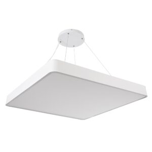 GloboStar® KAMALA 61211-S Πλαφονιέρα Οροφής LED CCT 100W 11020lm 120° AC 220-240V – Εναλλαγή Φωτισμού μέσω Τηλεχειριστηρίου All In One Ψυχρό 6000k+Φυσικό 4500k+Θερμό 2700k Dimmable Μ80 x Π80 x Υ8cm – Λευκό – 3 Years Warranty