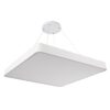 GloboStar® KAMALA 61211-P Κρεμαστή Πλαφονιέρα Οροφής LED CCT 100W 11020lm 120° AC 220-240V – Εναλλαγή Φωτισμού μέσω Τηλεχειριστηρίου All In One Ψυχρό 6000k+Φυσικό 4500k+Θερμό 2700k Dimmable Μ80 x Π80 x Υ8cm – Λευκό – 3 Years Warranty