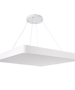 GloboStar® KAMALA 61211-P Κρεμαστή Πλαφονιέρα Οροφής LED CCT 100W 11020lm 120° AC 220-240V – Εναλλαγή Φωτισμού μέσω Τηλεχειριστηρίου All In One Ψυχρό 6000k+Φυσικό 4500k+Θερμό 2700k Dimmable Μ80 x Π80 x Υ8cm – Λευκό – 3 Years Warranty