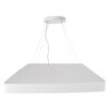 GloboStar® KAMALA 61211-P Κρεμαστή Πλαφονιέρα Οροφής LED CCT 100W 11020lm 120° AC 220-240V – Εναλλαγή Φωτισμού μέσω Τηλεχειριστηρίου All In One Ψυχρό 6000k+Φυσικό 4500k+Θερμό 2700k Dimmable Μ80 x Π80 x Υ8cm – Λευκό – 3 Years Warranty