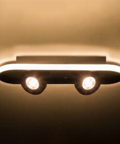 GloboStar® NESPO 61212 Φωτιστικό Οροφής Linear Design LED CCT με Κινούμενα Σποτ LED Spot Downlight 36W 4032lm 360° & 45° AC 220-240V – Εναλλαγή Φωτισμού μέσω Διακόπτη On/Off All In One Ψυχρό 6000k+Φυσικό 4500k+Θερμό 2700k Μ40 x Π13 x Υ6.5cm – Μαύρο