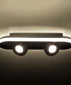 GloboStar® NESPO 61212 Φωτιστικό Οροφής Linear Design LED CCT με Κινούμενα Σποτ LED Spot Downlight 36W 4032lm 360° & 45° AC 220-240V – Εναλλαγή Φωτισμού μέσω Διακόπτη On/Off All In One Ψυχρό 6000k+Φυσικό 4500k+Θερμό 2700k Μ40 x Π13 x Υ6.5cm – Μαύρο