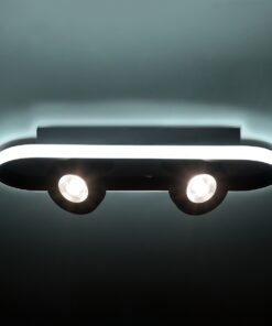 GloboStar® NESPO 61212 Φωτιστικό Οροφής Linear Design LED CCT με Κινούμενα Σποτ LED Spot Downlight 36W 4032lm 360° & 45° AC 220-240V – Εναλλαγή Φωτισμού μέσω Διακόπτη On/Off All In One Ψυχρό 6000k+Φυσικό 4500k+Θερμό 2700k Μ40 x Π13 x Υ6.5cm – Μαύρο