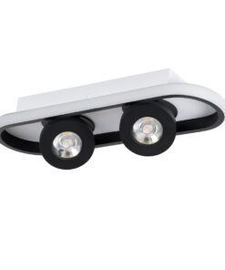 GloboStar® NESPO 61212 Φωτιστικό Οροφής Linear Design LED CCT με Κινούμενα Σποτ LED Spot Downlight 36W 4032lm 360° & 45° AC 220-240V – Εναλλαγή Φωτισμού μέσω Διακόπτη On/Off All In One Ψυχρό 6000k+Φυσικό 4500k+Θερμό 2700k Μ40 x Π13 x Υ6.5cm – Μαύρο