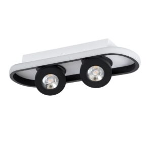 GloboStar® NESPO 61212 Φωτιστικό Οροφής Linear Design LED CCT με Κινούμενα Σποτ LED Spot Downlight 36W 4032lm 360° & 45° AC 220-240V – Εναλλαγή Φωτισμού μέσω Διακόπτη On/Off All In One Ψυχρό 6000k+Φυσικό 4500k+Θερμό 2700k Μ40 x Π13 x Υ6.5cm – Μαύρο