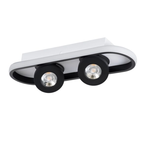 GloboStar® NESPO 61212 Φωτιστικό Οροφής Linear Design LED CCT με Κινούμενα Σποτ LED Spot Downlight 36W 4032lm 360° & 45° AC 220-240V – Εναλλαγή Φωτισμού μέσω Διακόπτη On/Off All In One Ψυχρό 6000k+Φυσικό 4500k+Θερμό 2700k Μ40 x Π13 x Υ6.5cm – Μαύρο