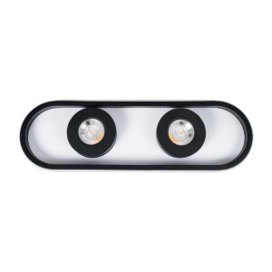 GloboStar® NESPO 61212 Φωτιστικό Οροφής Linear Design LED CCT με Κινούμενα Σποτ LED Spot Downlight 36W 4032lm 360° & 45° AC 220-240V – Εναλλαγή Φωτισμού μέσω Διακόπτη On/Off All In One Ψυχρό 6000k+Φυσικό 4500k+Θερμό 2700k Μ40 x Π13 x Υ6.5cm – Μαύρο