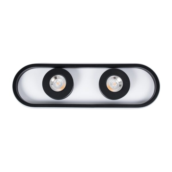 GloboStar® NESPO 61212 Φωτιστικό Οροφής Linear Design LED CCT με Κινούμενα Σποτ LED Spot Downlight 36W 4032lm 360° & 45° AC 220-240V – Εναλλαγή Φωτισμού μέσω Διακόπτη On/Off All In One Ψυχρό 6000k+Φυσικό 4500k+Θερμό 2700k Μ40 x Π13 x Υ6.5cm – Μαύρο