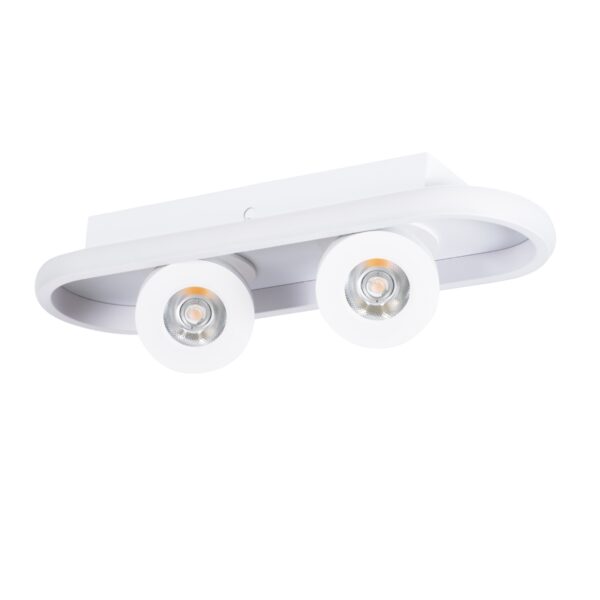 GloboStar® NESPO 61213 Φωτιστικό Οροφής Linear Design LED CCT με Κινούμενα Σποτ LED Spot Downlight 36W 4032lm 360° & 45° AC 220-240V – Εναλλαγή Φωτισμού μέσω Διακόπτη On/Off All In One Ψυχρό 6000k+Φυσικό 4500k+Θερμό 2700k Μ40 x Π13 x Υ6.5cm – Λευκό