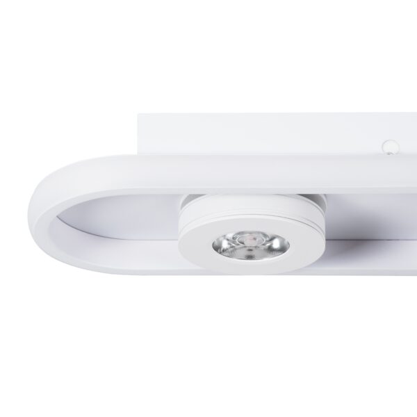 GloboStar® NESPO 61213 Φωτιστικό Οροφής Linear Design LED CCT με Κινούμενα Σποτ LED Spot Downlight 36W 4032lm 360° & 45° AC 220-240V – Εναλλαγή Φωτισμού μέσω Διακόπτη On/Off All In One Ψυχρό 6000k+Φυσικό 4500k+Θερμό 2700k Μ40 x Π13 x Υ6.5cm – Λευκό