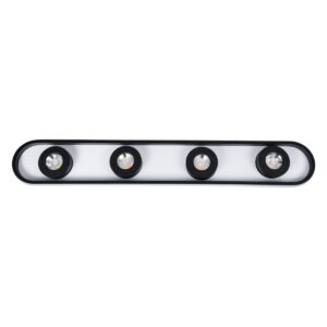 GloboStar® NESPO 61214 Φωτιστικό Οροφής Linear Design LED CCT με Κινούμενα Σποτ LED Spot Downlight 48W 5376lm 360° & 45° AC 220-240V – Εναλλαγή Φωτισμού μέσω Διακόπτη On/Off All In One Ψυχρό 6000k+Φυσικό 4500k+Θερμό 2700k Μ80 x Π13 x Υ6.5cm – Μαύρο