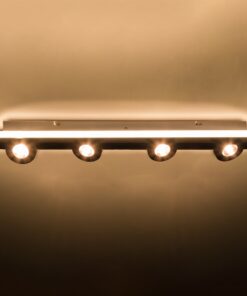 GloboStar® NESPO 61215 Φωτιστικό Οροφής Linear Design LED CCT με Κινούμενα Σποτ LED Spot Downlight 48W 5376lm 360° & 45° AC 220-240V – Εναλλαγή Φωτισμού μέσω Διακόπτη On/Off All In One Ψυχρό 6000k+Φυσικό 4500k+Θερμό 2700k Μ80 x Π13 x Υ6.5cm – Λευκό