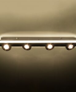 GloboStar® NESPO 61215 Φωτιστικό Οροφής Linear Design LED CCT με Κινούμενα Σποτ LED Spot Downlight 48W 5376lm 360° & 45° AC 220-240V – Εναλλαγή Φωτισμού μέσω Διακόπτη On/Off All In One Ψυχρό 6000k+Φυσικό 4500k+Θερμό 2700k Μ80 x Π13 x Υ6.5cm – Λευκό