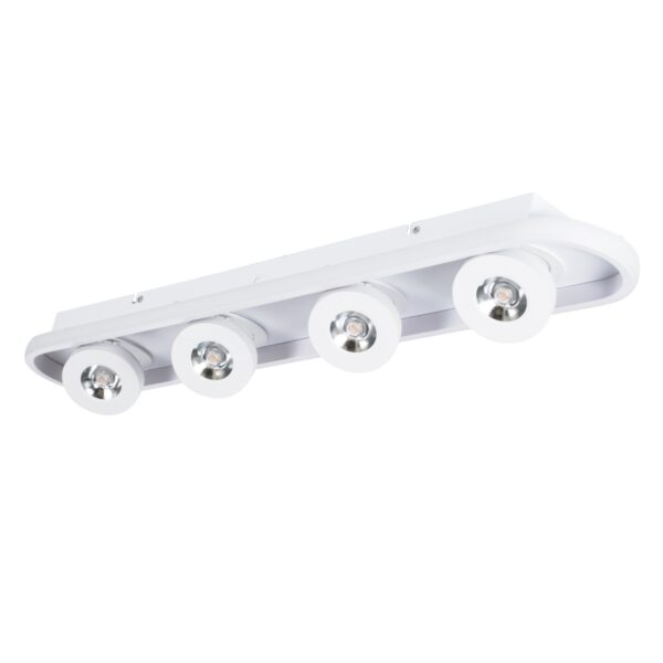 GloboStar® NESPO 61215 Φωτιστικό Οροφής Linear Design LED CCT με Κινούμενα Σποτ LED Spot Downlight 48W 5376lm 360° & 45° AC 220-240V – Εναλλαγή Φωτισμού μέσω Διακόπτη On/Off All In One Ψυχρό 6000k+Φυσικό 4500k+Θερμό 2700k Μ80 x Π13 x Υ6.5cm – Λευκό