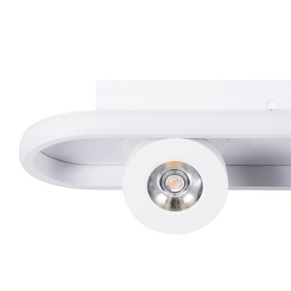 GloboStar® NESPO 61215 Φωτιστικό Οροφής Linear Design LED CCT με Κινούμενα Σποτ LED Spot Downlight 48W 5376lm 360° & 45° AC 220-240V – Εναλλαγή Φωτισμού μέσω Διακόπτη On/Off All In One Ψυχρό 6000k+Φυσικό 4500k+Θερμό 2700k Μ80 x Π13 x Υ6.5cm – Λευκό