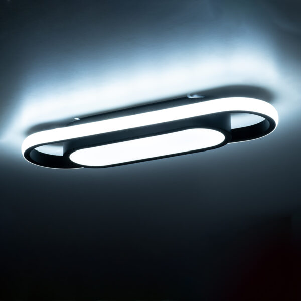 GloboStar® IGOR 61216 Φωτιστικό Οροφής Linear Design LED CCT 24W 2880lm 210° AC 220-240V – Εναλλαγή Φωτισμού μέσω Διακόπτη On/Off All In One Ψυχρό 6000k+Φυσικό 4500k+Θερμό 2700k Μ41 x Π13 x Υ4.5cm – Μαύρο – 3 Years Warranty