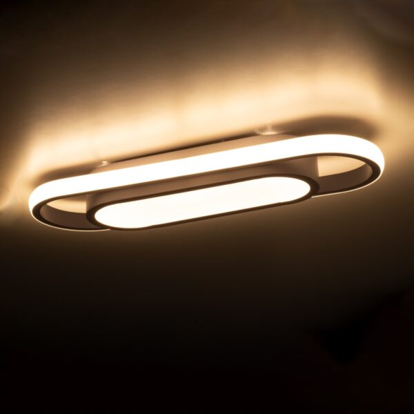 GloboStar® IGOR 61217 Φωτιστικό Οροφής Linear Design LED CCT 24W 2880lm 210° AC 220-240V – Εναλλαγή Φωτισμού μέσω Διακόπτη On/Off All In One Ψυχρό 6000k+Φυσικό 4500k+Θερμό 2700k Μ41 x Π13 x Υ4.5cm – Λευκό – 3 Years Warranty
