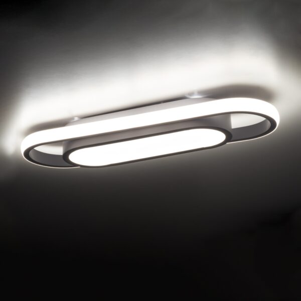 GloboStar® IGOR 61217 Φωτιστικό Οροφής Linear Design LED CCT 24W 2880lm 210° AC 220-240V – Εναλλαγή Φωτισμού μέσω Διακόπτη On/Off All In One Ψυχρό 6000k+Φυσικό 4500k+Θερμό 2700k Μ41 x Π13 x Υ4.5cm – Λευκό – 3 Years Warranty
