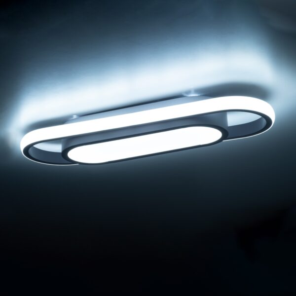 GloboStar® IGOR 61217 Φωτιστικό Οροφής Linear Design LED CCT 24W 2880lm 210° AC 220-240V – Εναλλαγή Φωτισμού μέσω Διακόπτη On/Off All In One Ψυχρό 6000k+Φυσικό 4500k+Θερμό 2700k Μ41 x Π13 x Υ4.5cm – Λευκό – 3 Years Warranty