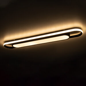 GloboStar® IGOR 61218 Φωτιστικό Οροφής Linear Design LED CCT 48W 5760lm 210° AC 220-240V – Εναλλαγή Φωτισμού μέσω Διακόπτη On/Off All In One Ψυχρό 6000k+Φυσικό 4500k+Θερμό 2700k Μ81 x Π13 x Υ4.5cm – Μαύρο – 3 Years Warranty