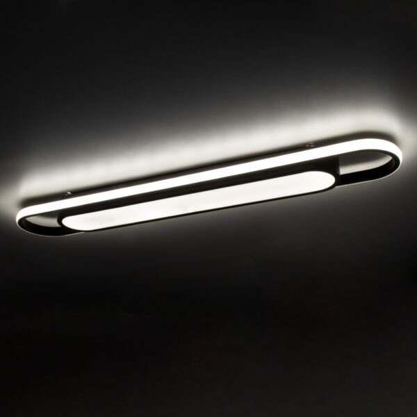 GloboStar® IGOR 61218 Φωτιστικό Οροφής Linear Design LED CCT 48W 5760lm 210° AC 220-240V – Εναλλαγή Φωτισμού μέσω Διακόπτη On/Off All In One Ψυχρό 6000k+Φυσικό 4500k+Θερμό 2700k Μ81 x Π13 x Υ4.5cm – Μαύρο – 3 Years Warranty