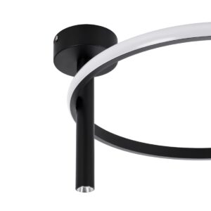 GloboStar® VERONA 61220 Φωτιστικό Οροφής Δαχτυλίδι-Κύκλος LED CCT 24W 2688lm 360° AC 220-240V – Εναλλαγή Φωτισμού μέσω Διακόπτη On/Off All In One Ψυχρό 6000k+Φυσικό 4500k+Θερμό 2700k Φ40 x Υ23cm – Μαύρο – 3 Χρόνια Εγγύηση