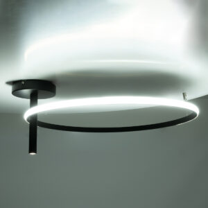 GloboStar® VERONA 61223 Φωτιστικό Οροφής Δαχτυλίδι-Κύκλος LED CCT 36W 4032lm 360° AC 220-240V – Εναλλαγή Φωτισμού μέσω Διακόπτη On/Off All In One Ψυχρό 6000k+Φυσικό 4500k+Θερμό 2700K Φ60 x Υ23cm – Μαύρο – 3 Χρόνια Εγγύηση