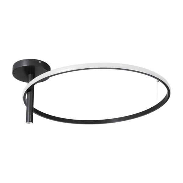 GloboStar® VERONA 61223 Φωτιστικό Οροφής Δαχτυλίδι-Κύκλος LED CCT 36W 4032lm 360° AC 220-240V – Εναλλαγή Φωτισμού μέσω Διακόπτη On/Off All In One Ψυχρό 6000k+Φυσικό 4500k+Θερμό 2700K Φ60 x Υ23cm – Μαύρο – 3 Χρόνια Εγγύηση