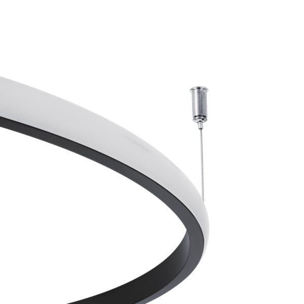 GloboStar® VERONA 61223 Φωτιστικό Οροφής Δαχτυλίδι-Κύκλος LED CCT 36W 4032lm 360° AC 220-240V – Εναλλαγή Φωτισμού μέσω Διακόπτη On/Off All In One Ψυχρό 6000k+Φυσικό 4500k+Θερμό 2700K Φ60 x Υ23cm – Μαύρο – 3 Χρόνια Εγγύηση