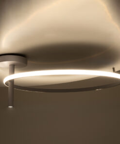 GloboStar® VERONA 61224 Φωτιστικό Οροφής Δαχτυλίδι-Κύκλος LED CCT 36W 4032lm 360° AC 220-240V – Εναλλαγή Φωτισμού μέσω Διακόπτη On/Off All In One Ψυχρό 6000k+Φυσικό 4500k+Θερμό 2700K Φ60 x Υ23cm – Λευκό – 3 Χρόνια Εγγύηση