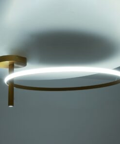 GloboStar® VERONA 61225 Φωτιστικό Οροφής Δαχτυλίδι-Κύκλος LED CCT 36W 4032lm 360° AC 220-240V – Εναλλαγή Φωτισμού μέσω Διακόπτη On/Off All In One Ψυχρό 6000k+Φυσικό 4500k+Θερμό 2700K Φ60 x Υ26cm – Χρυσό Βούρτσας – 3 Χρόνια Εγγύηση