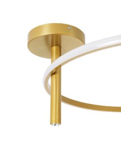 GloboStar® VERONA 61225 Φωτιστικό Οροφής Δαχτυλίδι-Κύκλος LED CCT 36W 4032lm 360° AC 220-240V – Εναλλαγή Φωτισμού μέσω Διακόπτη On/Off All In One Ψυχρό 6000k+Φυσικό 4500k+Θερμό 2700K Φ60 x Υ26cm – Χρυσό Βούρτσας – 3 Χρόνια Εγγύηση