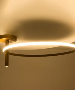 GloboStar® VERONA 61225 Φωτιστικό Οροφής Δαχτυλίδι-Κύκλος LED CCT 36W 4032lm 360° AC 220-240V – Εναλλαγή Φωτισμού μέσω Διακόπτη On/Off All In One Ψυχρό 6000k+Φυσικό 4500k+Θερμό 2700K Φ60 x Υ26cm – Χρυσό Βούρτσας – 3 Χρόνια Εγγύηση