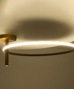 GloboStar® VERONA 61225 Φωτιστικό Οροφής Δαχτυλίδι-Κύκλος LED CCT 36W 4032lm 360° AC 220-240V – Εναλλαγή Φωτισμού μέσω Διακόπτη On/Off All In One Ψυχρό 6000k+Φυσικό 4500k+Θερμό 2700K Φ60 x Υ26cm – Χρυσό Βούρτσας – 3 Χρόνια Εγγύηση